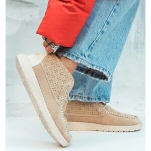 Hey‎ Dude Women Size 9 Wendy Mid Suede Boho Cognac Lightweight Memory Foam